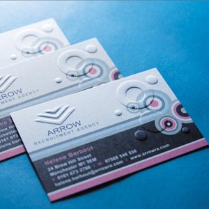 Embossed business card printing