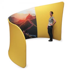 curved pop up booth