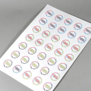 Printed labels sheet