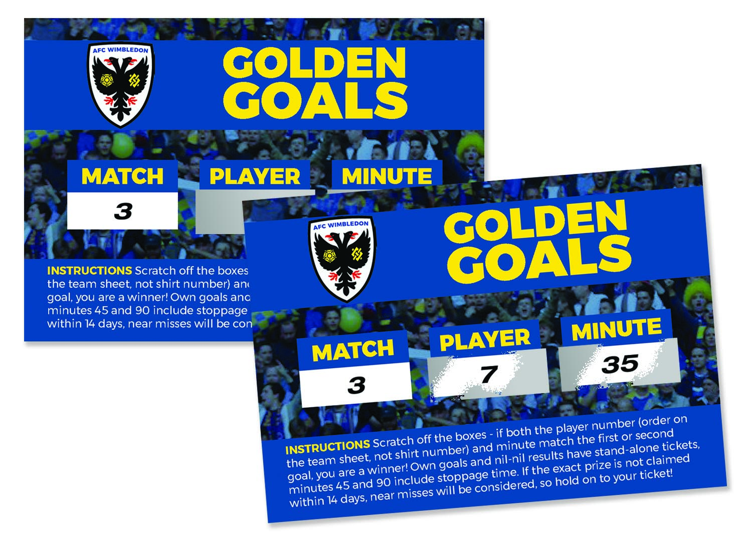 Charity scratch cards - Golden Goals