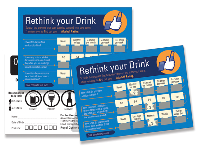 Drink aware scratch card
