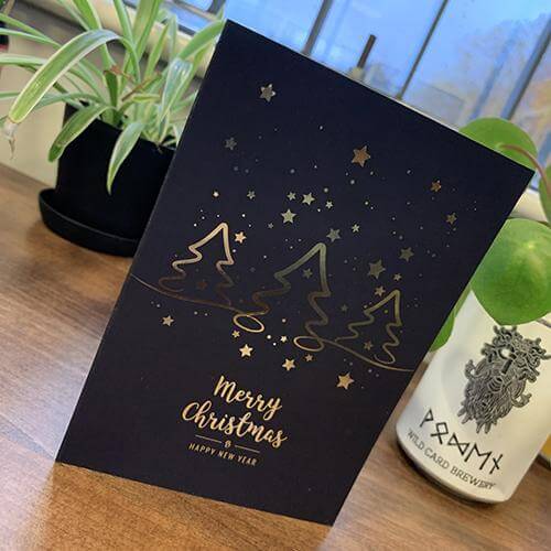 Digitally foiled Christmas card